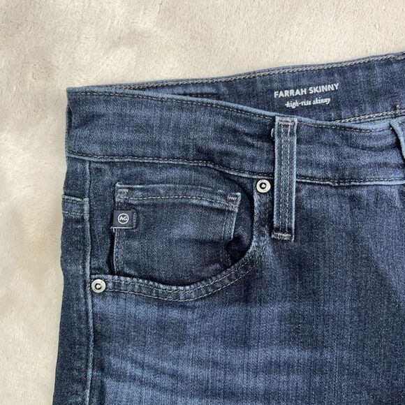 AG Adriano Goldschmied The Farrah Skinny Ankle Jeans Womens 29R High Rise Dark - Picture 9 of 15